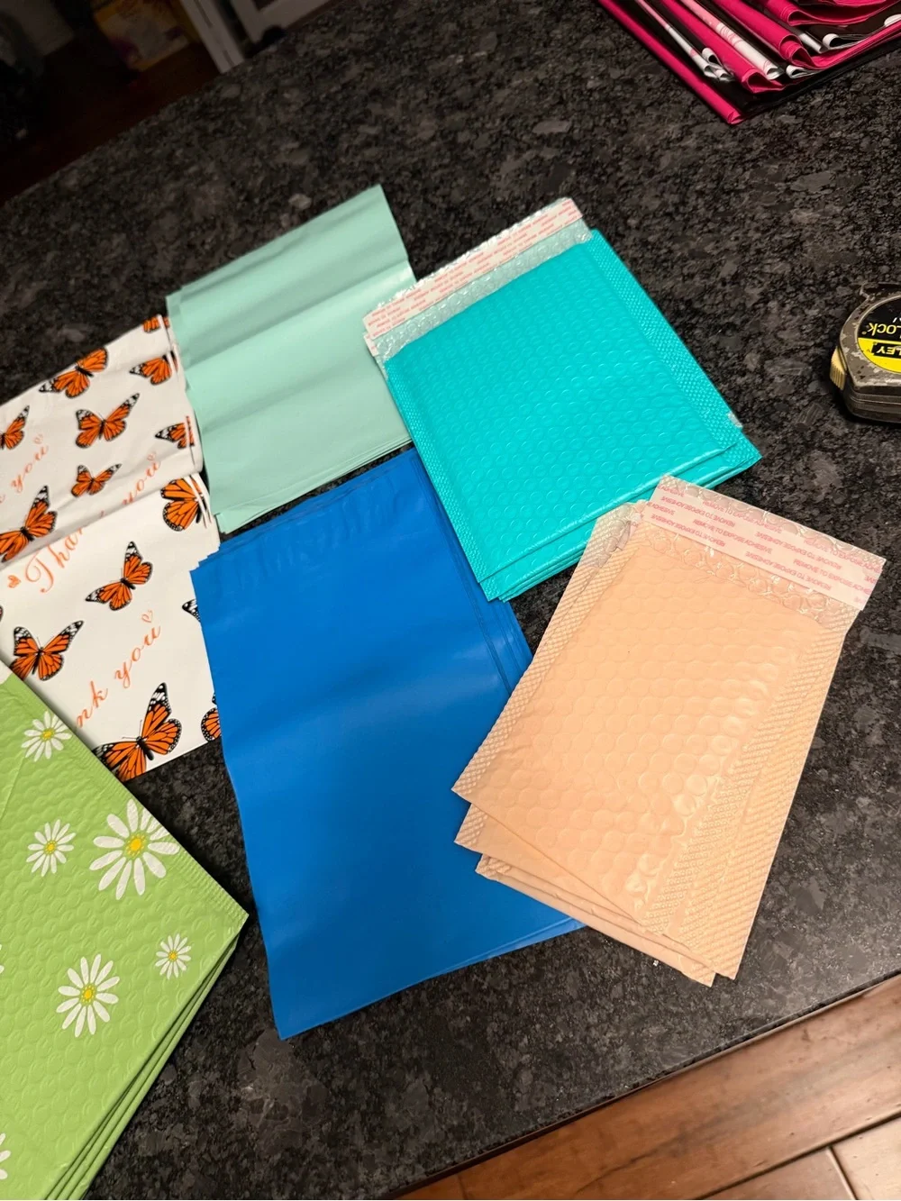 Bundle of 55 Poly Mailer & Bubble Pouch Shipping Supplies Assorted Size & Design
